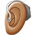 🦻🏽 ear with hearing aid: medium skin tone display on Samsung